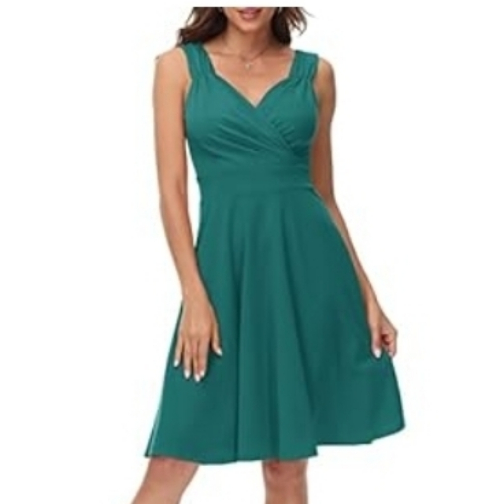 Grace Karin Teal Midi Dress